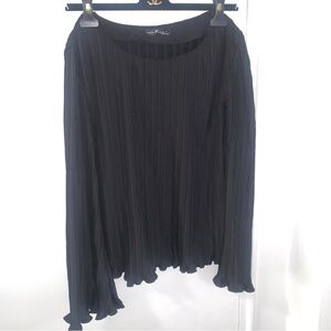 Emery Rose Elegant Black Pleated Women's Top